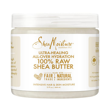 SheaMoisture Body Lotion for Dry Skin 100% Raw Shea Butter Intensive Hair and Skin Moisture Sulfate-Free Skin Care 15 oz (Packaging May Vary)
