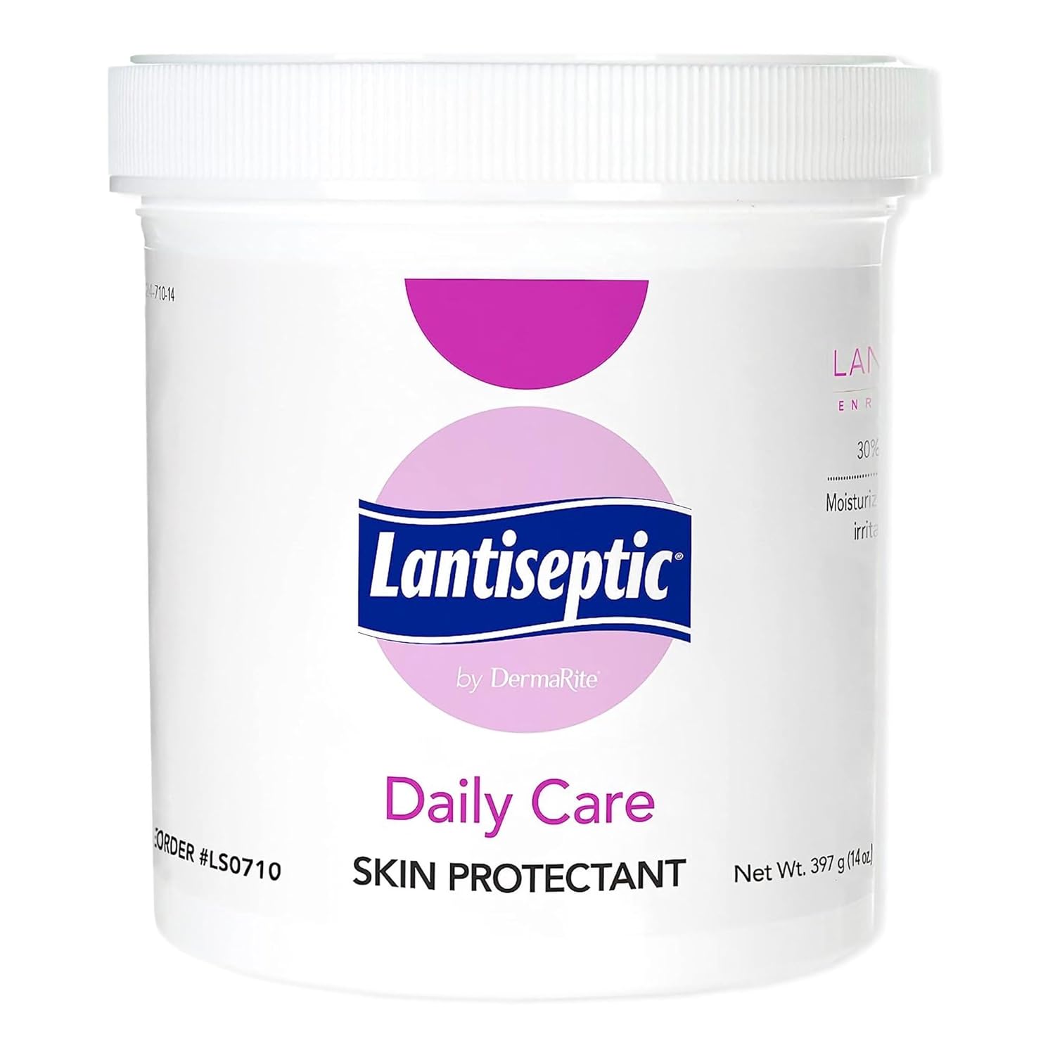 Lantiseptic Moisturizing Daily Care Skin Protectant - 30% Lanolin Enriched Skin Protectant Barrier Cream For Incontinence – Paraben Free, 1 Jar, 14 Oz