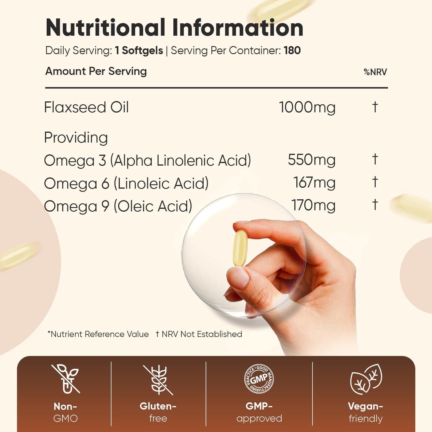 Flaxseed Oil Softgels - 180 Softgels - Cold-Pressed & Vegan Omega 3 6 9 Capsules - Fish Oil Alternative - Linseed Oil, Linoleic & Oleic Acid : Amazon.co.uk: Health & Personal Care