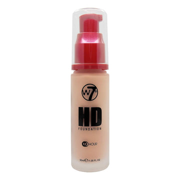 W7 | HD Foundation | Rich and Creamy Matte Formula | Medium Lasting Coverage | Available in 20 Shades | Natural Beige | Cruelty Free, Vegan Liquid Foundation Makeup by W7 Cosmetics