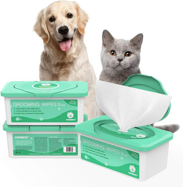 Pet Wipes for Dogs & Cats, Extra Moist & Thick Grooming Puppy Wipes with 100 Fresh Counts, Aloe Vera/Nature