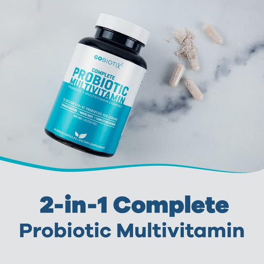 Gobiotix Probiotic Multivitamin Supplement - Daily Multivitamins With Probiotics - 25 Billion Cfu - Boost Immunity And Digestive Health, Probiotics For Women And Men - Gluten Free Pills - 90 Capsules