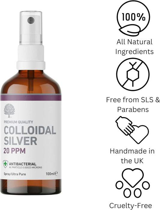 Nature'S Greatest Secret Premium Quality Antibacterial 20Ppm Colloidal Silver Spray 20Ml