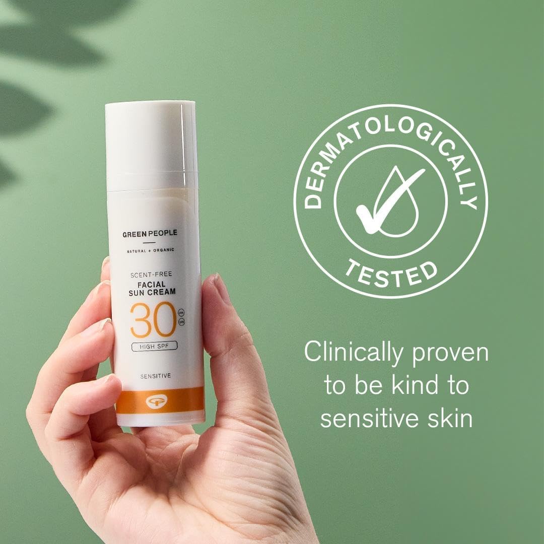 Green People Scent Free Facial Sun Cream SPF30 - Sunscreen For Sensitive Skin & Prickly Heat - Vegan & Cruelty Free, 50ml : Amazon.co.uk: Beauty