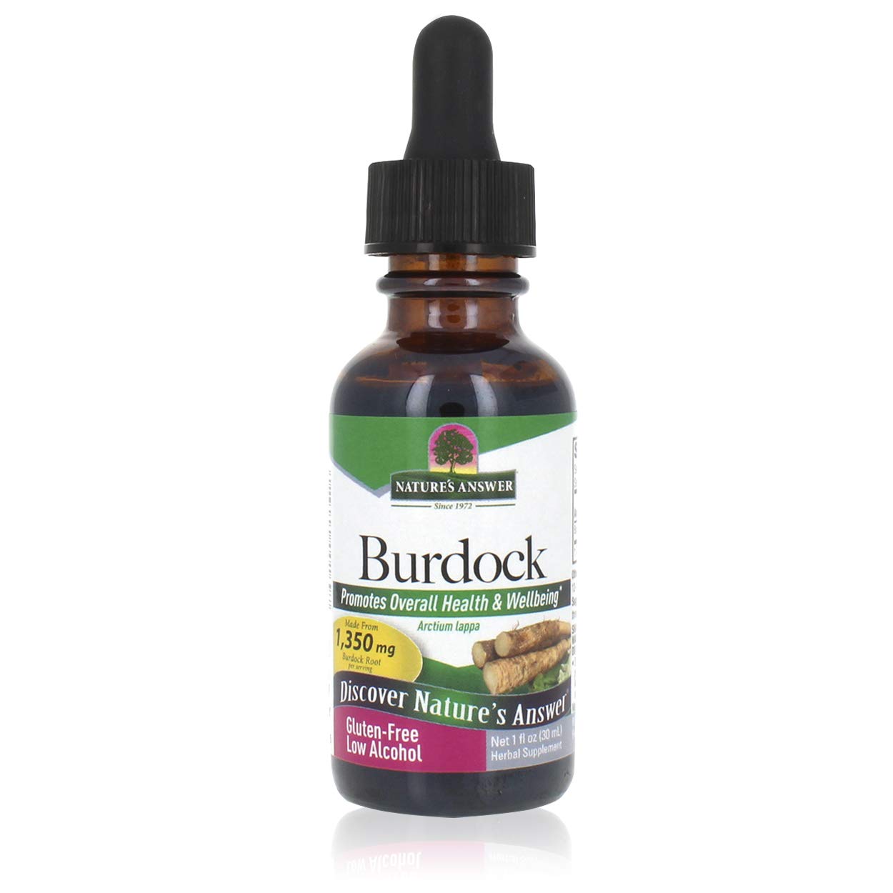 Nature'S Answer Burdock Root With Organic Alcohol 1Oz Extract | Promotes Overall Well-Being | Gluten Free, Non-Gmo, Vegan, No Preservatives Or Artificial Flavors | Single Count