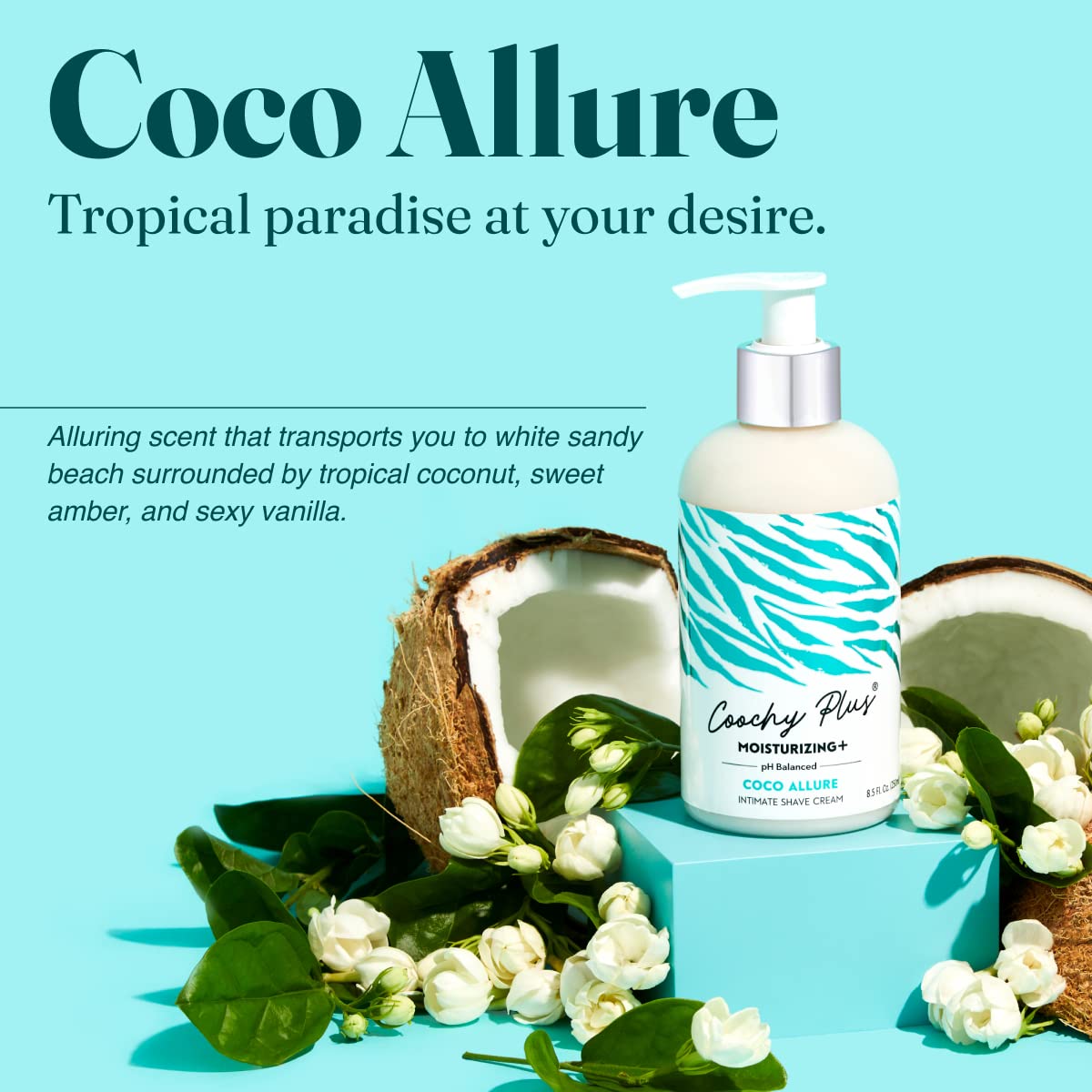 Coochy Plus Intimate Shaving Cream COCO ALLURE For Pubic, Bikini Line, Armpit and more - Rash-Free With Patent-Pending MOISTURIZING+ Formula – Prevents Razor Burns & Bumps, In-Grown Hairs, Itchiness : Beauty & Personal Care