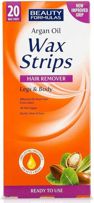 Beauty Formulas Argan Oil Wax Strips Legs & Body 20'S, (Pack Of 1)
