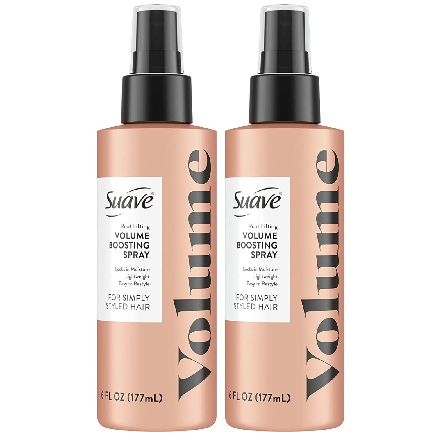 Suave Simply Styled Volume Spray – Root Lifting Hair Spray for Fine Hair, Moisturizing & Volumizing Hair Products, 6 Oz (Pack of 2)