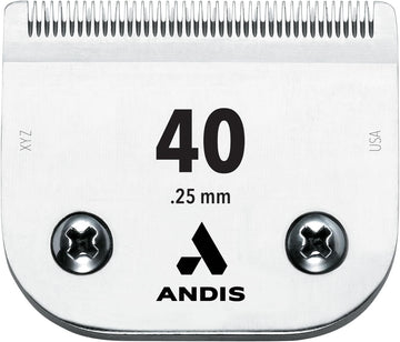 Andis - 64076, Ultra Edge Super Blocking Dog Clipper Blade - Built With Carbon-Infused Steel, Sharp Cutting Edges With Zero Gaps, Size-40, Removes Hairs 1/100-Inch - For Full Body Grooming, Chrome