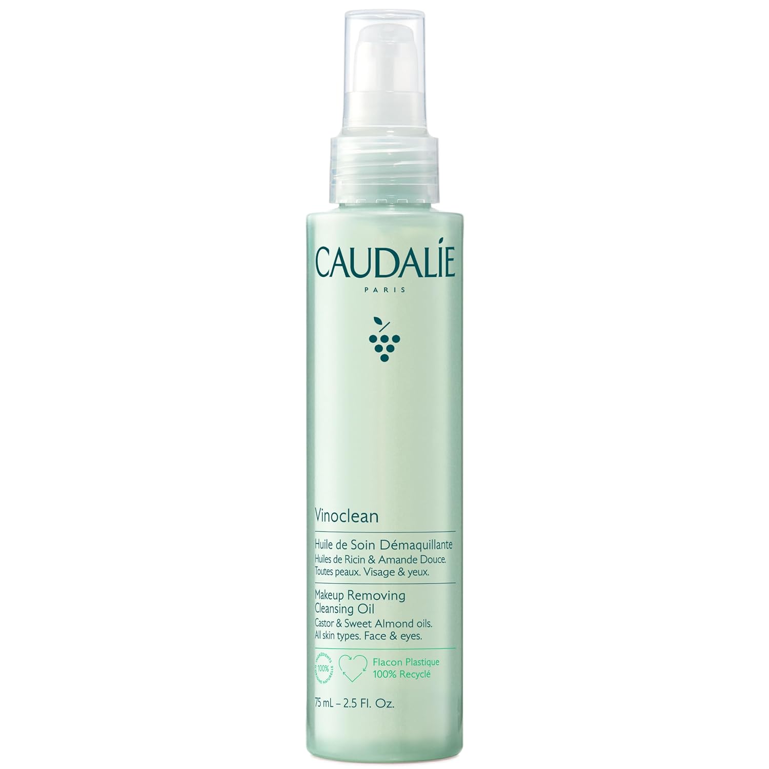 Caudalie Vinoclean Makeup Removing Cleansing Oil, Travel-Size Waterproof Makeup Remover - 75 Ml : Beauty & Personal Care