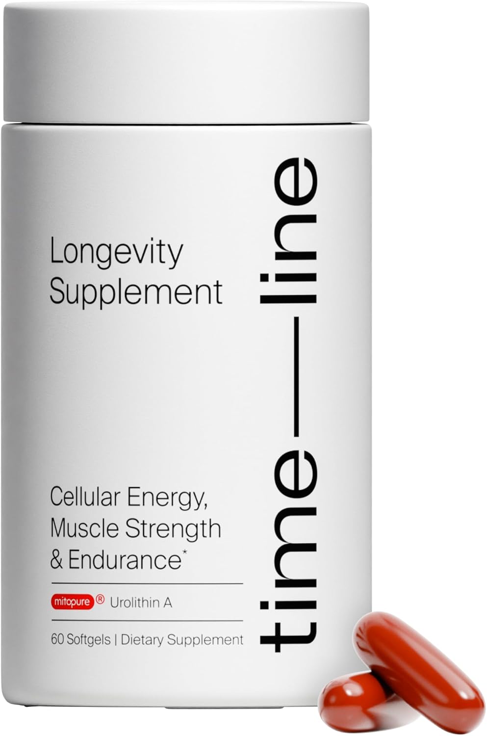 Timeline Mitopure Urolithin A - First Clinically Proven Supplement For Healthy Aging And Cellular Renewal - Mitoceutical For Muscle Strength, Endurance And Longevity - 60 Softgels