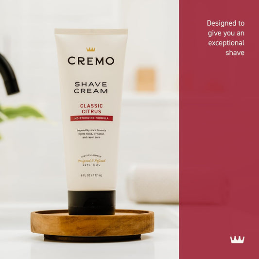 Cremo Sage & Citrus Shave Cream, Astonishingly Superior Ultra-Slick Shaving Cream For Men, Fights Nicks, Cuts And Razor Burn, 6 Fl Oz