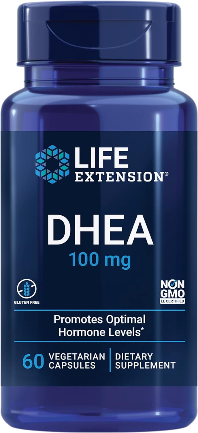 Life Extension Dhea - For Hormone Balance, Immune Support, Sexual Health, Bone & Cardiovascular Health And Anti-Aging And Mood Support Non-Gmo, Gluten-Free - 60 Vegetarian Capsules