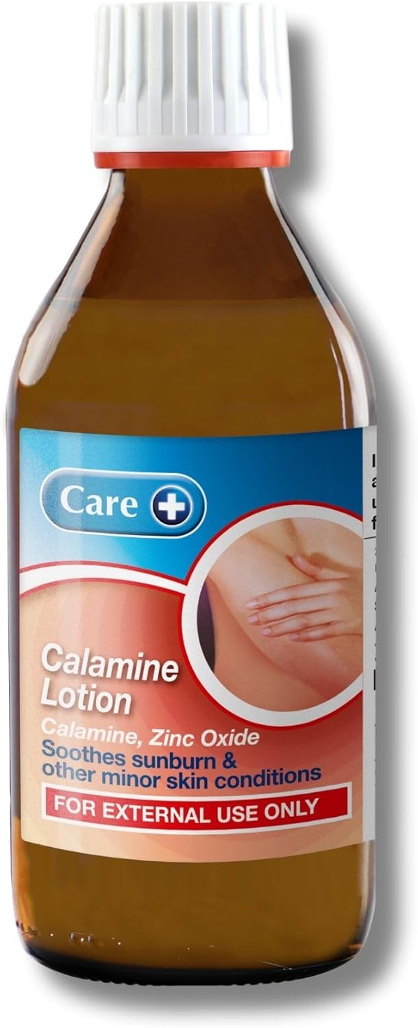 Care Calamine Lotion 200Ml, Mild Antiseptic And Astringent, Relieves Symptoms Of Suburn And Minor Skin Conditions, Soothes Eczema, Rashes And Chickenpox