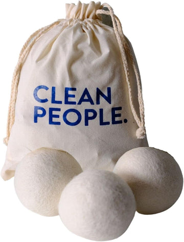Clean People 100% New Zealand Wool Dryer Balls - 3 Pack - Organic Natural Wool For Laundry, Fabric Softening, Anti Static, Baby Safe, No Lint, Odorless And Reusable - Replaces Hundreds Of Dryer Sheets