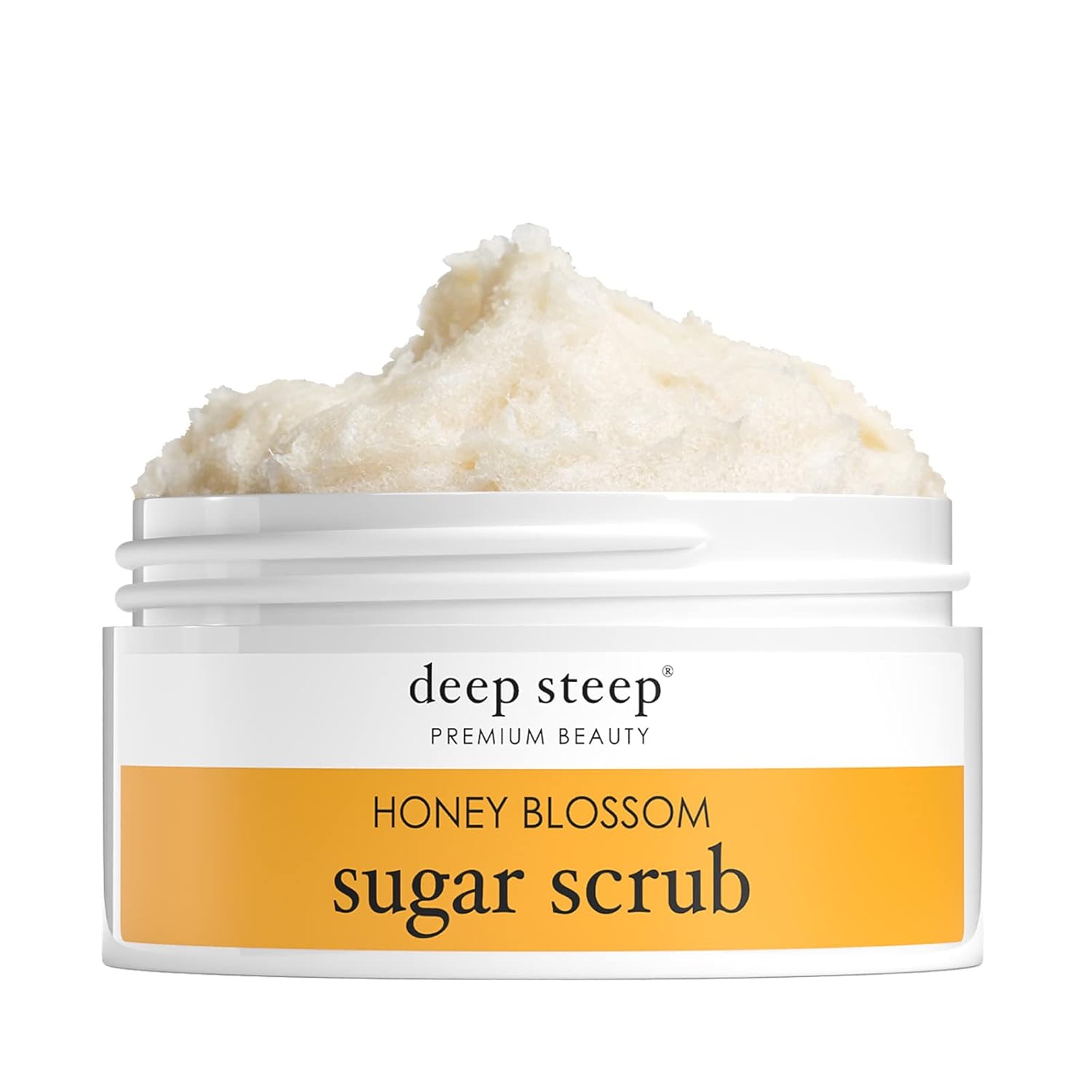 Deep Steep Sugar Scrub, Honey Blossom, 8 Oz – Exfoliating Body Scrub With Organic Coconut Oil, Shea Butter & Argan Oil – Vegan, Clean Beauty, Smooth, Soft & Nourished Skin