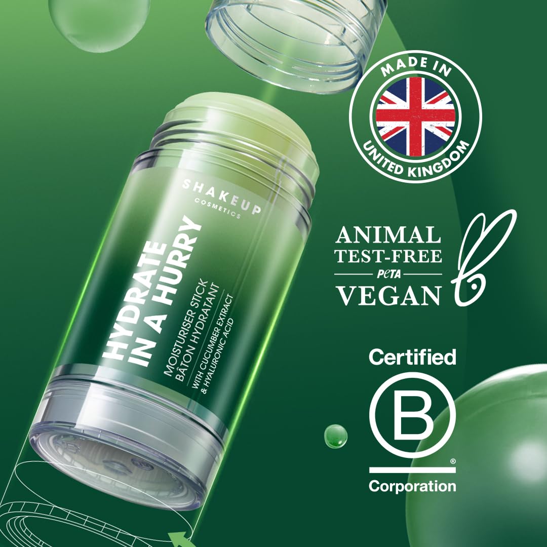 Shakeup Cosmetics Mens Moisturiser Stick, Hydrating Face Balm, Vegan With Witch Hazel & Cucumber, Travel Friendly, Great For Post-Workout & Post-Swim Dry Skin, 35G. Aka. Hydrate In A Hurry : Beauty & Personal Care