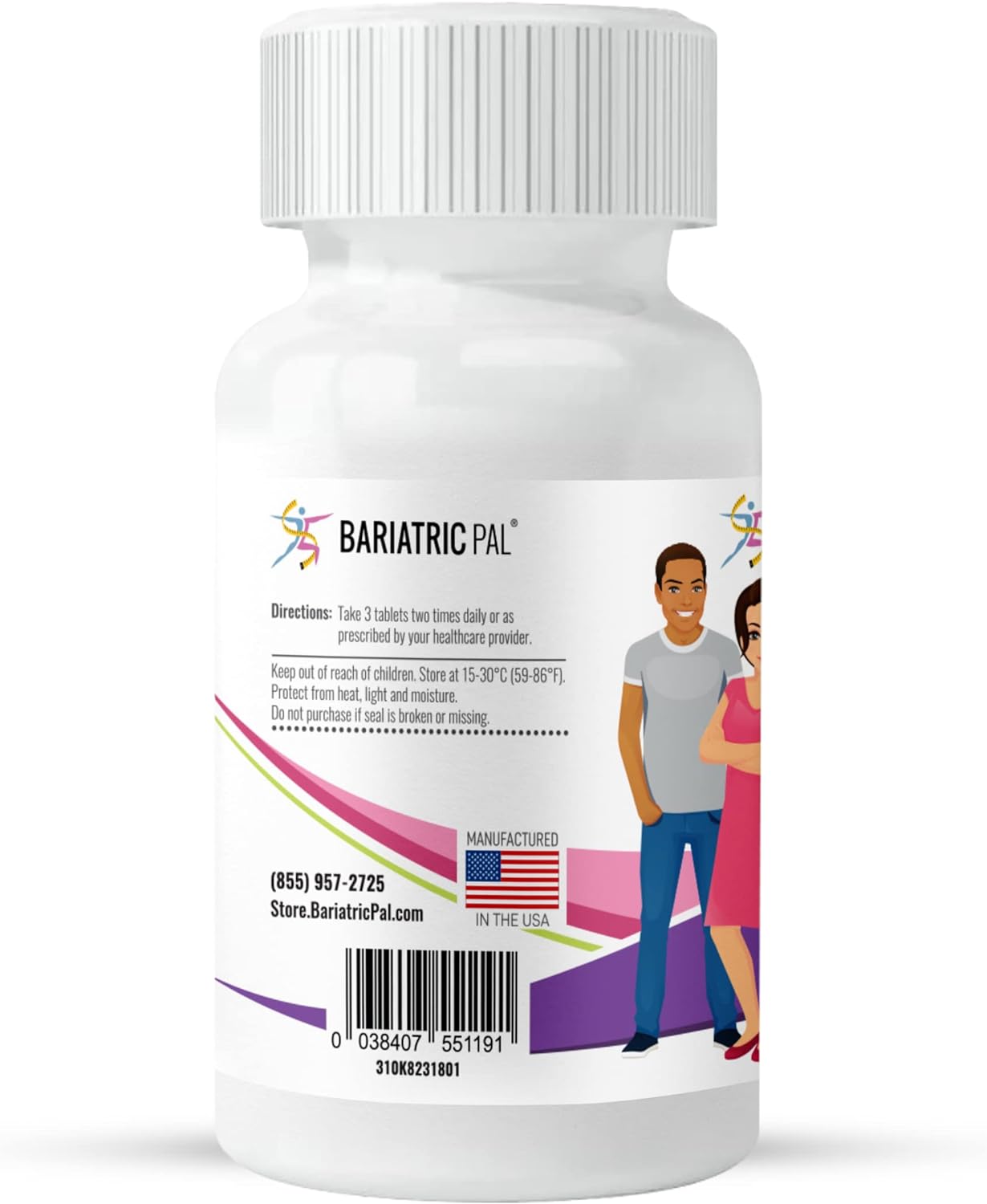 BariatricPal Easy Swallow Calcium Citrate (600mg) and D3 Coated Tablets (30-Day Supply) : Health & Household