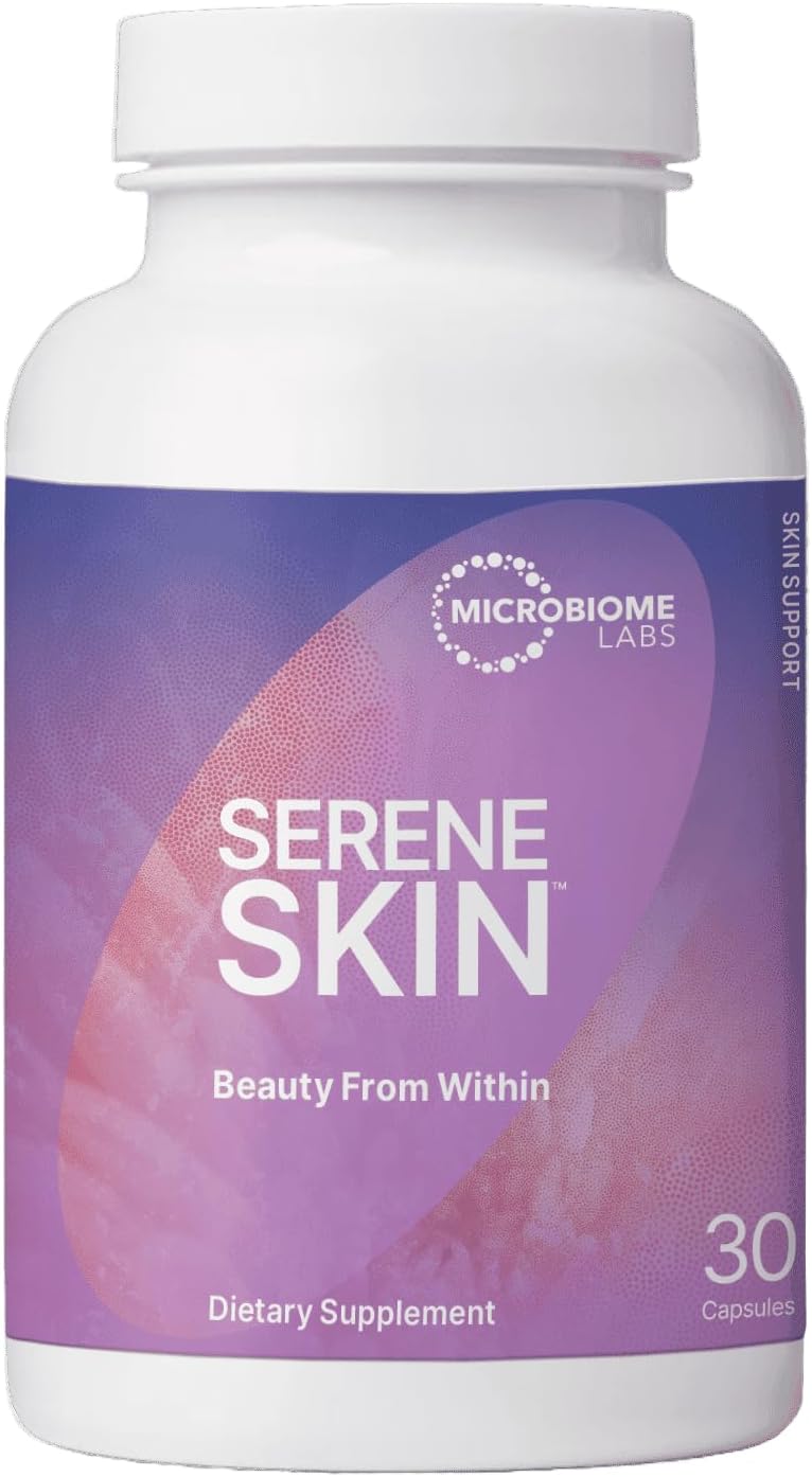 Microbiome Labs Serene Skin - Bacillus Clausii + Bacillus Coagulans Probiotic Skincare Supplement - Supports Radiant Complexion And Healthy Gut Microbiome (30 Capsules)