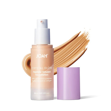 Joah Crystal Glow Peptide-Infused Foundation, 2-In-1 Multitasking Korean Makeup With Blurring Face Primer, Luminizer, Hydration & Skin Defense For A Flawless Finish, 1.01 Oz, Fair Neutral