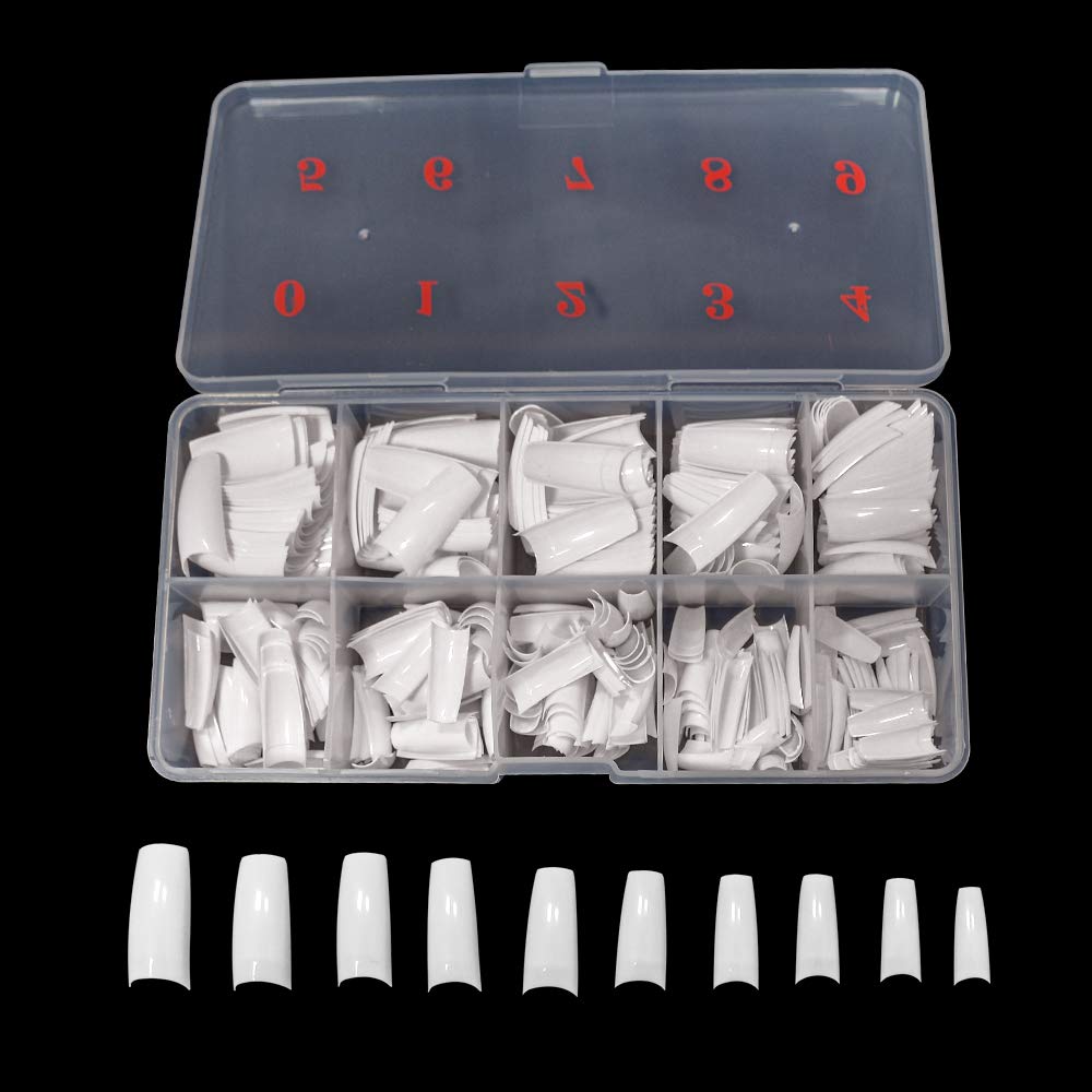 Karlash White Tips 500 pcs Lady French Acrylic Style Artificial False Nails Half Tips & Box : Beauty & Personal Care