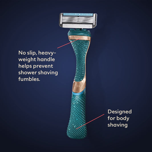 Dollar Shave Club Full Body Shaving Kit With Diamond Grip Club Series Razor Handle, No Slip Body Shaving Handle, 4-Blade Razor Refill Cartridges, And Shave Cream 3Oz. Razors For Men & Women