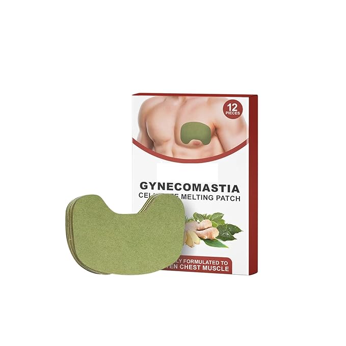 Gynecomastia Cellulite Melting Patch,Gynecomastia Tightening Ginger Patch, Gynecomastia Patch, Chest Belly Fat Remove for Men,Natural Ingredients- 12PCS