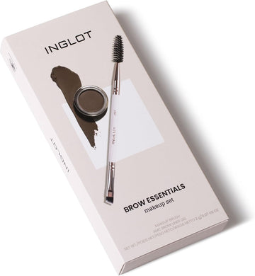 Inglot Cosmetics Brow Kit 31T Angled Brush + Colour 16 Eyebrow Fixing Gel Vegan Formula