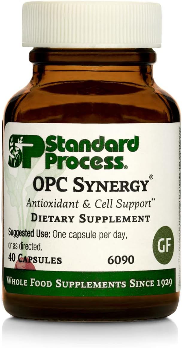 Standard Process Opc Synergy - Whole Foods Cognitive Health, Brain Health And Brain Support, Eye Support And Eye Health With Bilberry, Grape Seed Extract, Green Tea Powder, And More - 40 Capsules