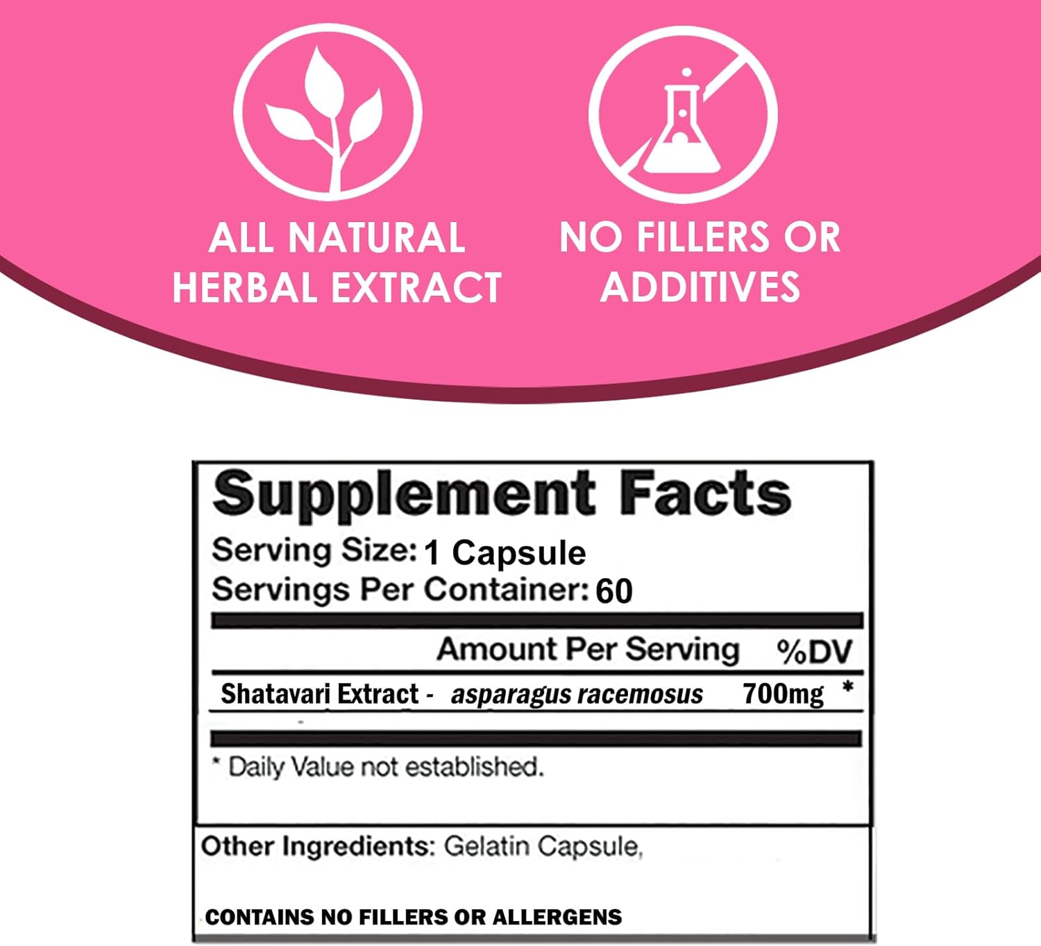 VH Nutrition SHATAVARI | 700mg Asparagus Racemosus Extract | Female Vitality* & Rejuvenation* | Natural Estrogen Balance* | Supports Hormonal Health and Overall Well-Being | 60 Capsules : Health & Household