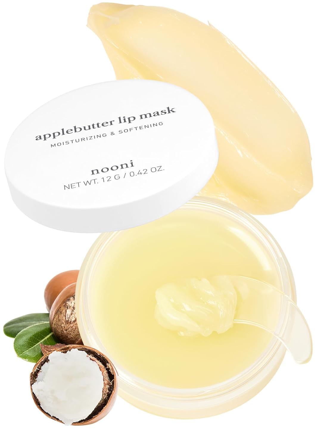 Nooni Korean Lip Butter Overnight Melting Balm (Applebutter) Lip Mask, With Shea Butter And Vitamins | Hydrating, Nourishing, Lip Balm, Soothing, Moisturizing, Softening, Korean Skincare