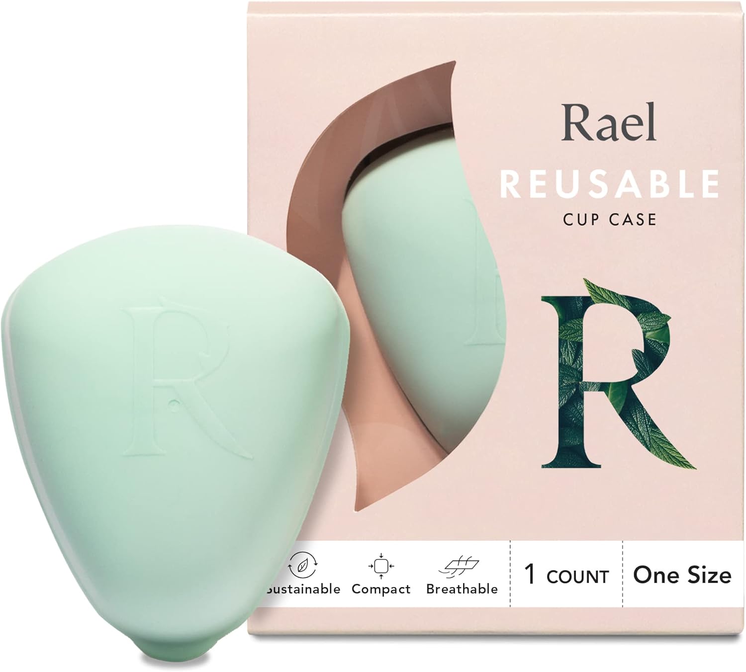 Rael Period Cup, Reusable Storage Case for Menstrual Cups - Medical-Grade Silicone, BPA Free, Easy to Clean & Dry, Made in USA