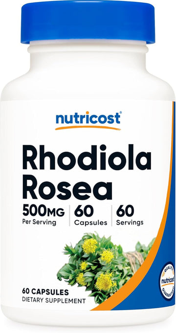 Nutricost Rhodiola Rosea 500Mg, 60 Vegetarian Capsules - Gluten Free And Non-Gmo Rhodiola Rosea Supplement