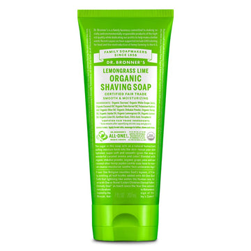 Dr. Bronner'S - Organic Shaving Soap (Lemongrass, 7 Ounce) - Certified Organic, Sugar And Shikakai Powder, Soothes And Moisturizes For Close Comfortable Shave, Use On Face, Underarms And Legs