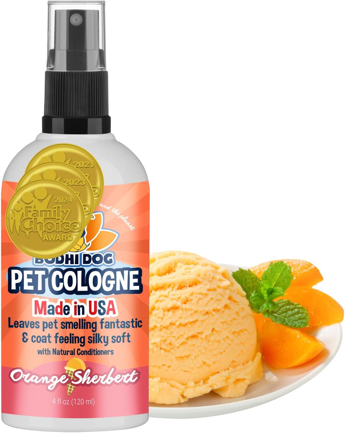 Bodhi Dog Natural Dog Cologne | Premium Scented Deodorizing Body Spray For Dogs & Cats | Neutralizes Strong Odors | Dog Perfume With Natural Dog Conditioner | Made In Usa (Orange Sherbert, 4 Fl Oz)
