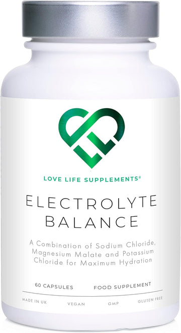 Electrolyte Balance | Electrolytes Tablets Sugar Free | 60 Capsules - 30 Servings | High Strength 1000mg Sodium Chloride, Magnesium & Potassium for Maximum Hydration | Keto Friendly | LL Supplements