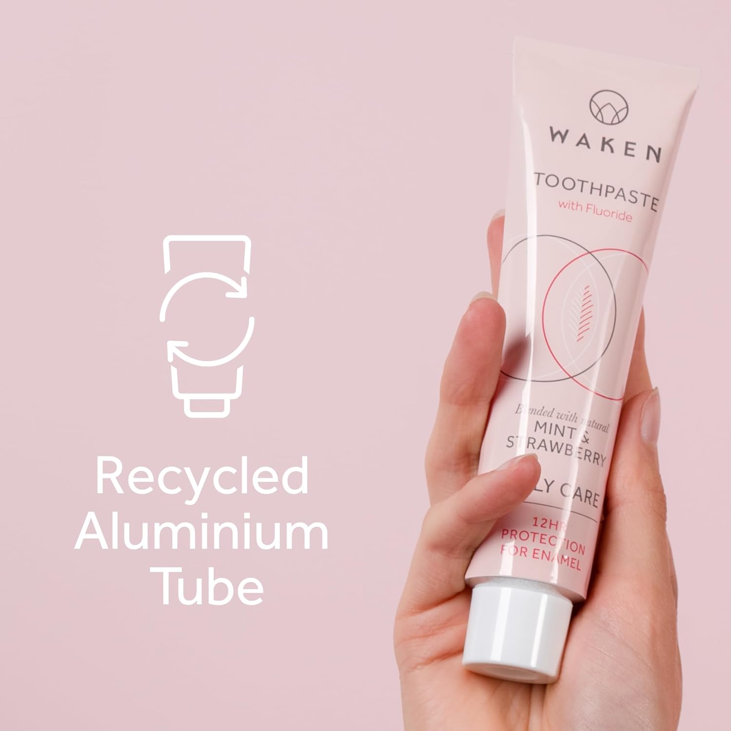 Waken, Strawberry Fluoride Toothpaste, Helps Protect Against Cavities and Reduce Plaque, No Artificial Colours, Thoughtful Packaging, Recycled Aluminium Tube, Vegan Toothpaste, 75ml (Pack of 2) : Amazon.co.uk: Health & Personal Care