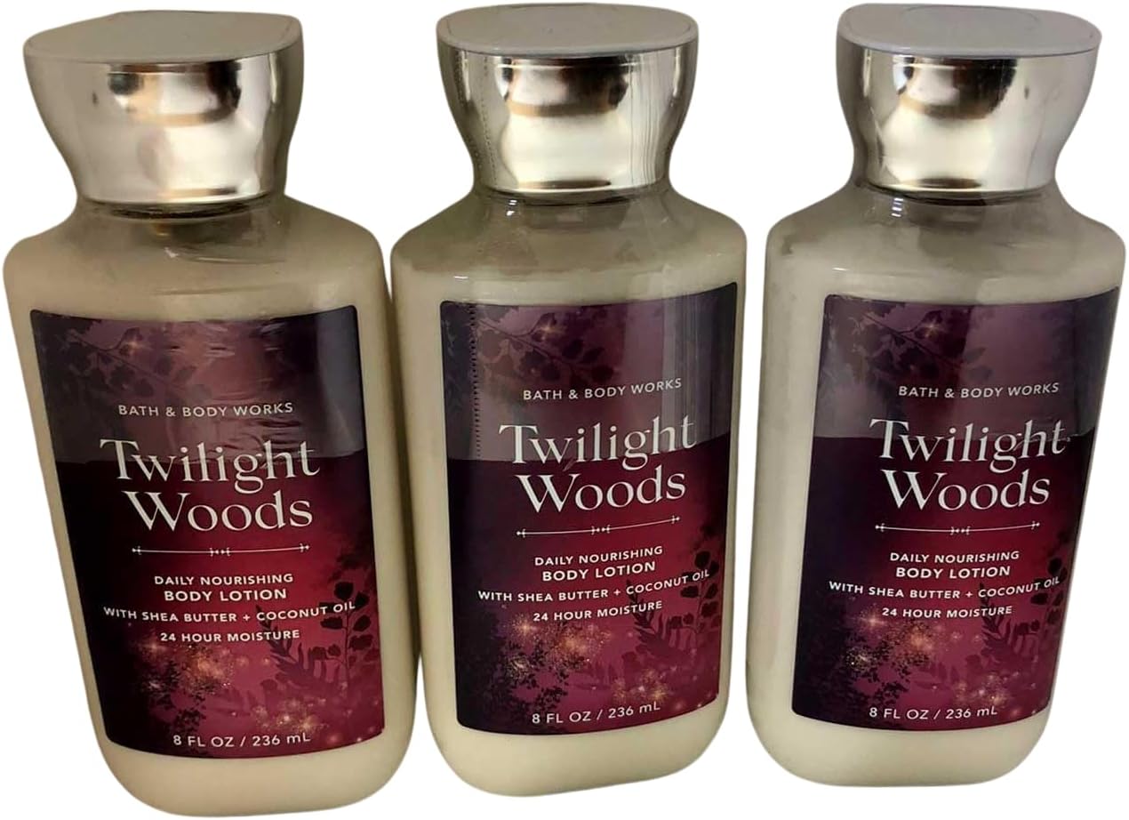 Bath & Body Works Twilight Woods Signature Collection Body Lotion 8 Fl Oz (236 Ml) - Formula (3 Pack)
