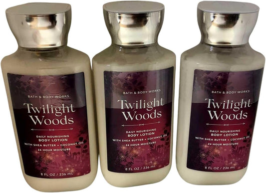 Bath & Body Works Twilight Woods Signature Collection Body Lotion 8 Fl Oz (236 Ml) - Formula (3 Pack)