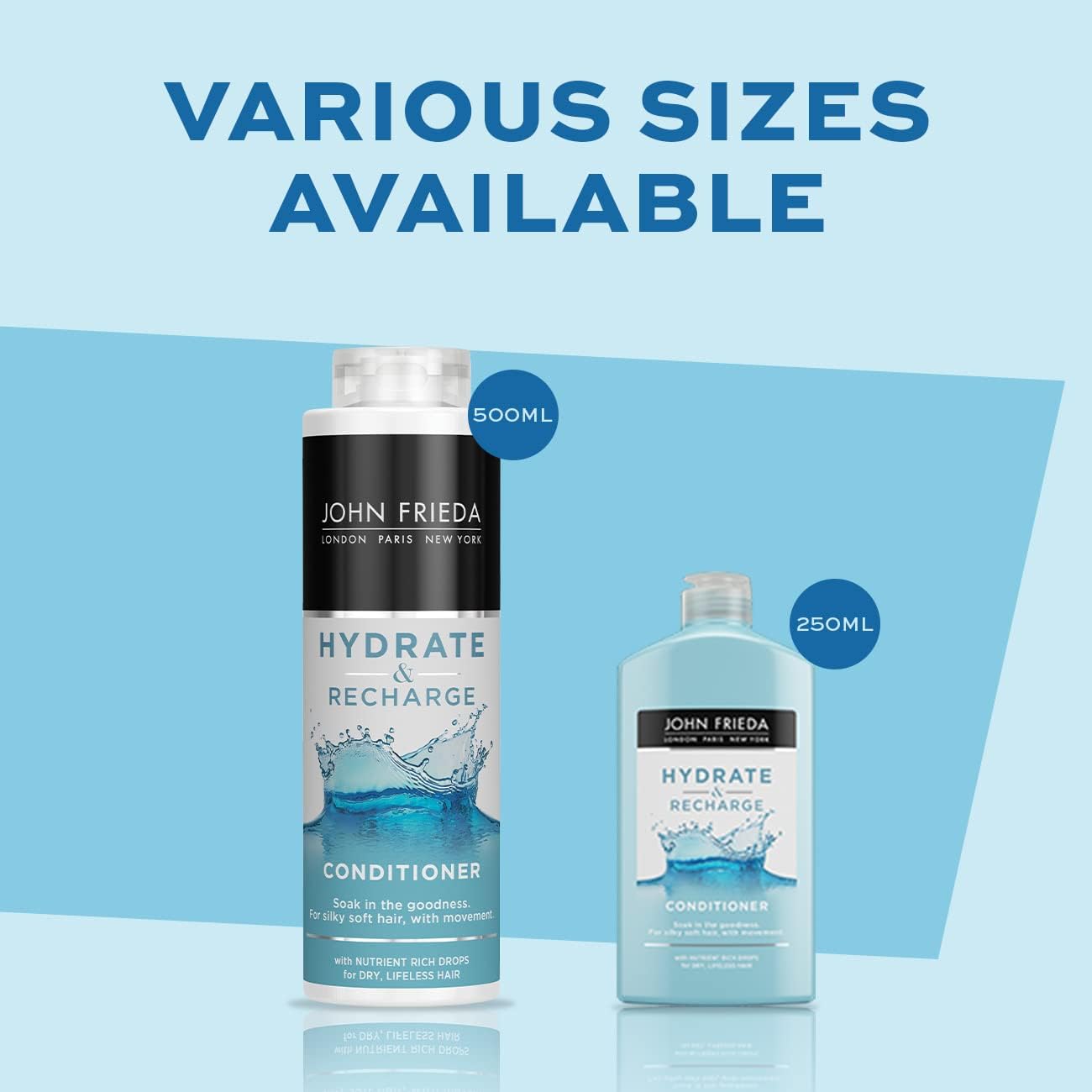 John Frieda Hydrate & Recharge Conditioner 500 ml, Value Pack Hydrating Conditioner for Dry, Distressed Hair : Amazon.co.uk: Beauty