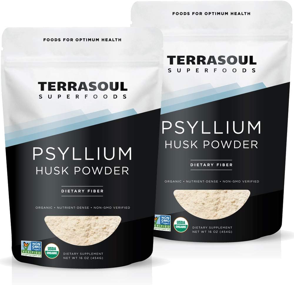 Terrasoul Superfoods Organic Psyllium Husk Powder, 2 Lbs (2 Pack) - Superfine Texture | High Purity | Keto Baking