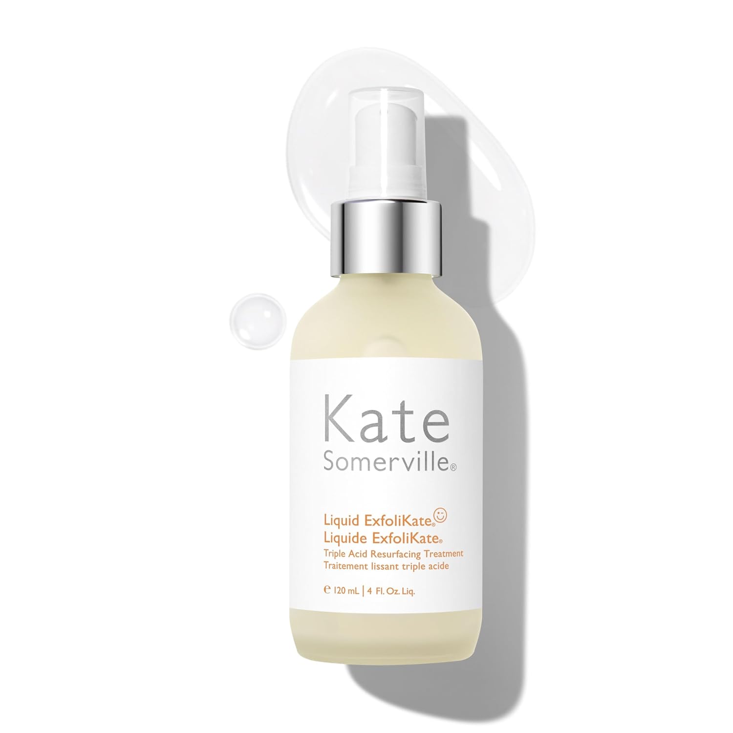 Kate Somerville Liquid Exfolikate – Triple Acid Resurfacing Treatment, Clinically Formulated Aha Overnight Facial Exfoliator, Smooths Skin And Minimizes Pores, 4 Fl Oz