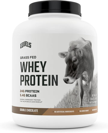 Levels Grass Fed Whey Protein Powder, No Artificials, 24G Of Protein, Double Chocolate, 5Lb