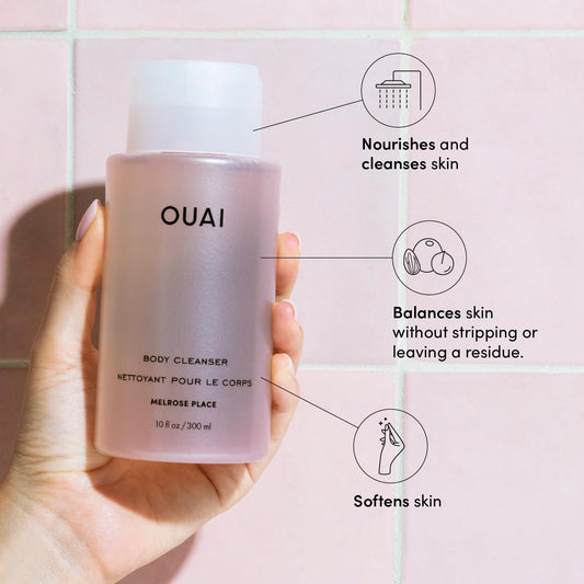 OUAI Body Cleanser Refill, Melrose Place - Foaming Body Wash with Jojoba Oil and Rosehip Oil to Hydrate, Nurture, Balance and Soften Skin - Paraben, Phthalate and Sulfate Free Skin Care - 32 Oz