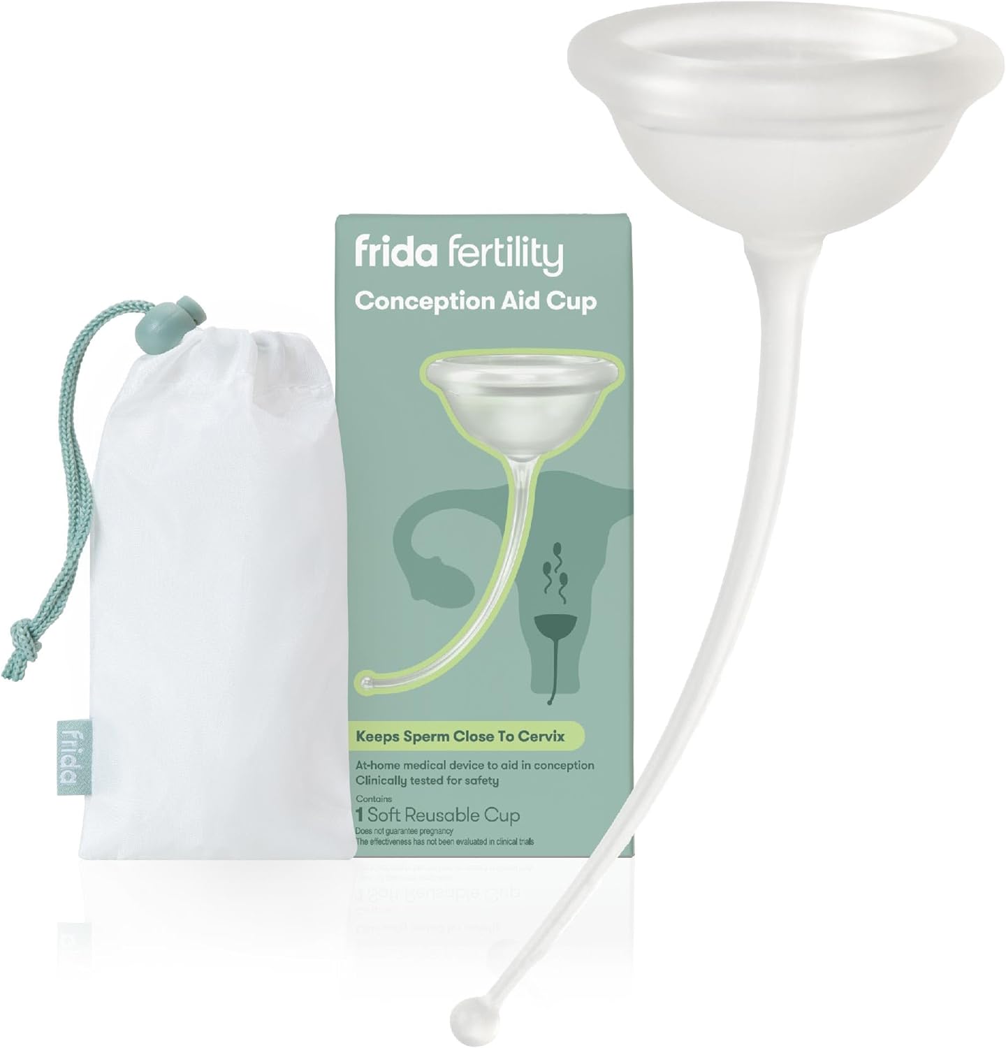 Frida Fertility Conception Aid Cup | Natural Conception Aid Cup For Fertility Support, Aids In Conception For Women, Keep Sperm Close To Cervix, Reusable With Storage Bag, Soft + Flexible Silicone