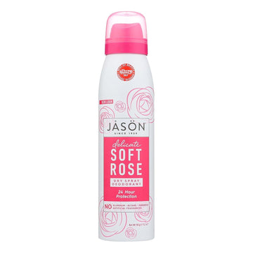 Jason Dry Spray Deodorant, Delicate Soft Rose, 3.2 Oz