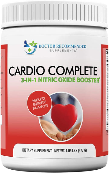 Cardio Complete - Heart Health Support Powder Supplement - 3-In-1 Nitric Oxide Booster With 5,000 L-Arginine, 1,000Mg L-Citrulline, And Hawthorn Berry