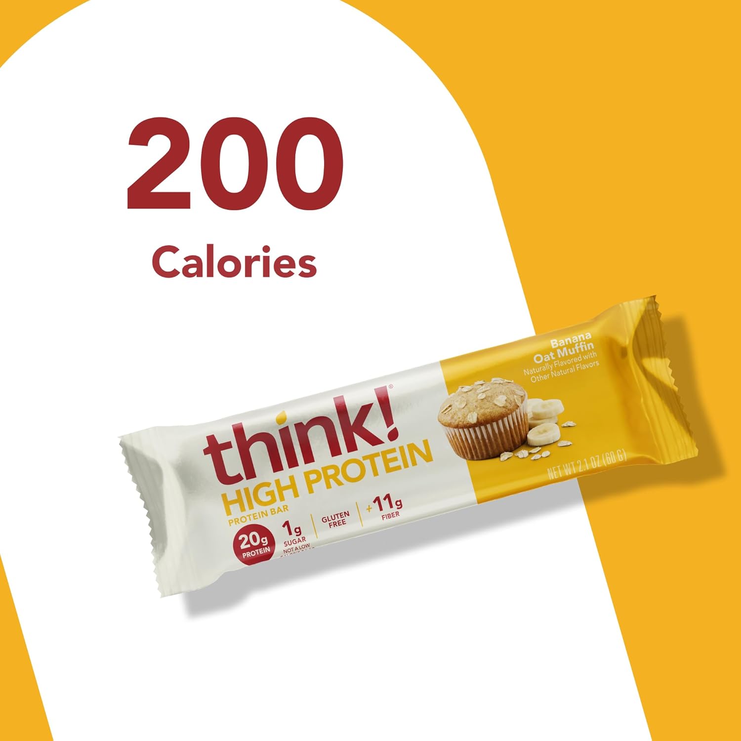 think! Protein Bars, High Protein Snacks, Gluten Free, Kosher Friendly, Banana Oat Muffin, 10 Count : Health & Household