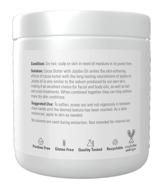 NOW Solutions, Cocoa Butter with Jojoba Oil, Multi-Purpose Moisturizer, 6.5-