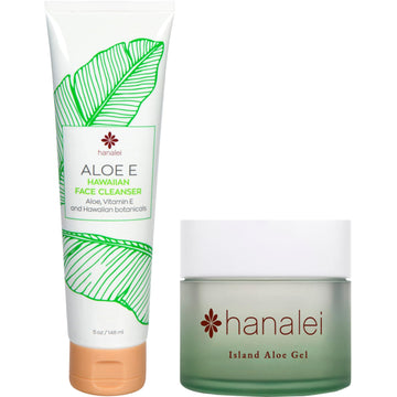 Hanalei Aloe E Hawaiian Face Wash And Cooling Island Aloe Gel Moisturizer | Made With Hawaiian Botanicals | Cruelty-Free